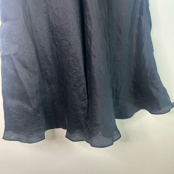 St. John Evening Black 100% Silk Bias Cut Skirt Size 6 Formal Midi Quiet Luxury - Picture 3 of 11
